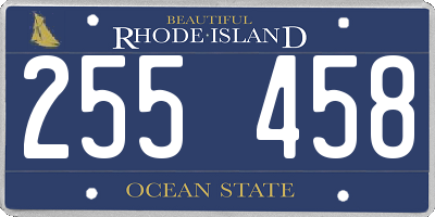 RI license plate 255458