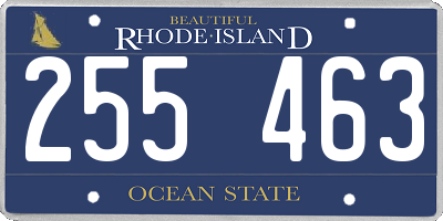 RI license plate 255463