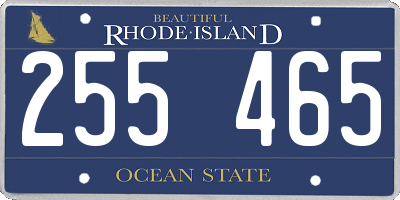 RI license plate 255465