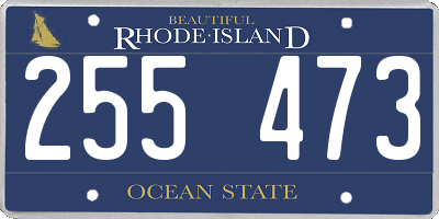 RI license plate 255473