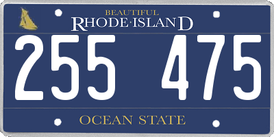 RI license plate 255475