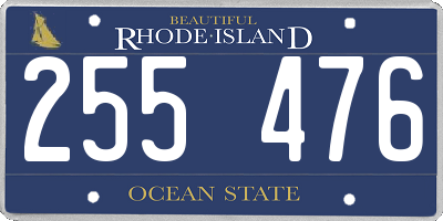 RI license plate 255476
