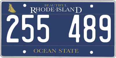 RI license plate 255489