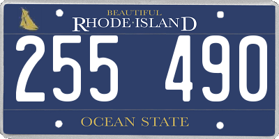 RI license plate 255490