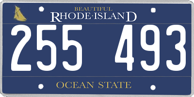 RI license plate 255493