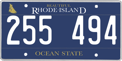 RI license plate 255494