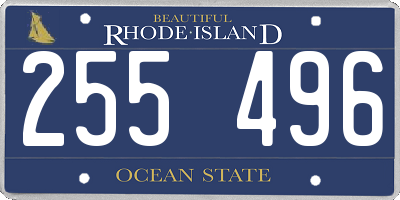 RI license plate 255496