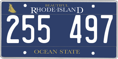 RI license plate 255497