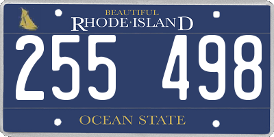 RI license plate 255498