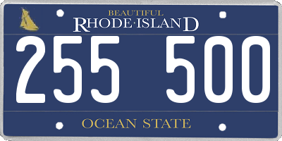 RI license plate 255500