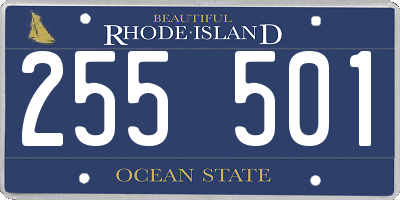 RI license plate 255501