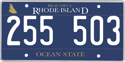 RI license plate 255503