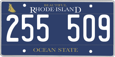 RI license plate 255509