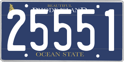 RI license plate 25551