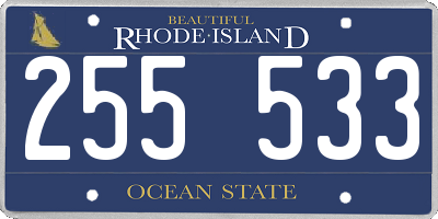 RI license plate 255533