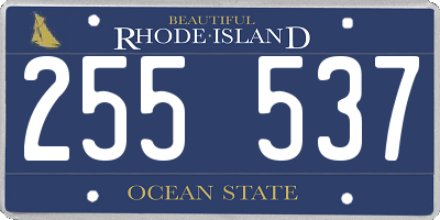 RI license plate 255537