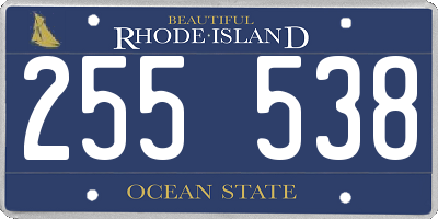 RI license plate 255538