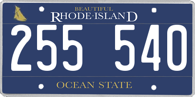 RI license plate 255540