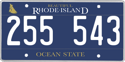 RI license plate 255543