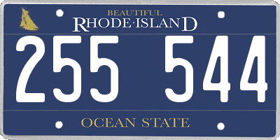 RI license plate 255544
