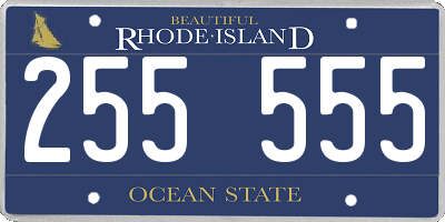 RI license plate 255555