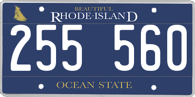 RI license plate 255560