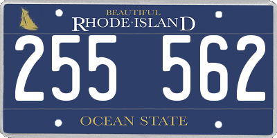 RI license plate 255562