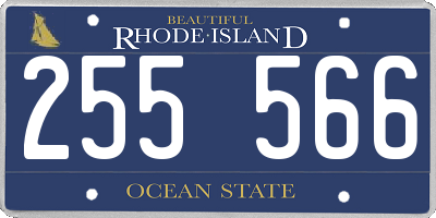 RI license plate 255566