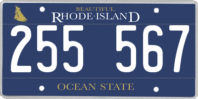 RI license plate 255567