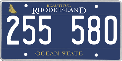 RI license plate 255580