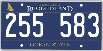 RI license plate 255583