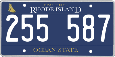 RI license plate 255587