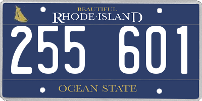 RI license plate 255601
