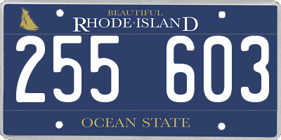 RI license plate 255603