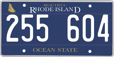 RI license plate 255604