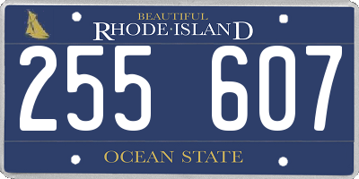 RI license plate 255607