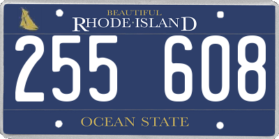 RI license plate 255608