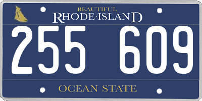 RI license plate 255609