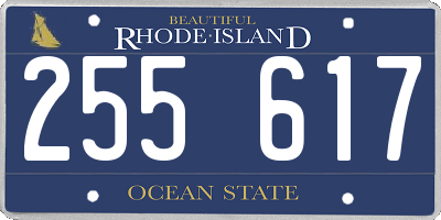 RI license plate 255617