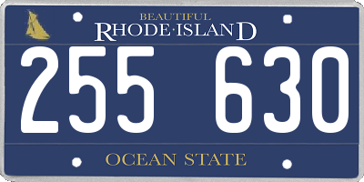 RI license plate 255630