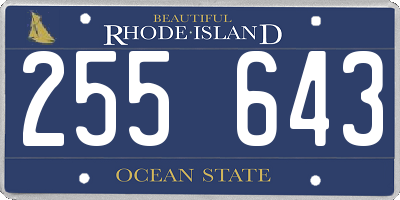 RI license plate 255643