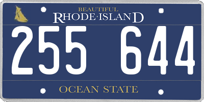 RI license plate 255644