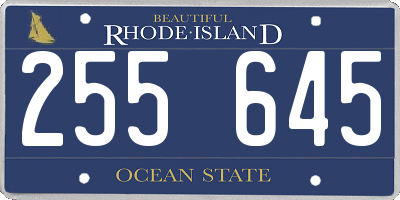 RI license plate 255645