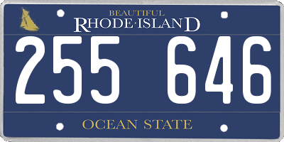 RI license plate 255646
