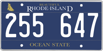 RI license plate 255647