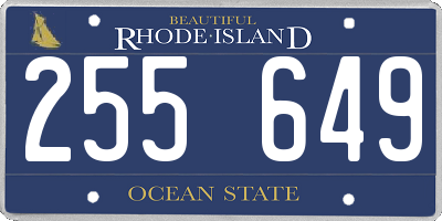 RI license plate 255649
