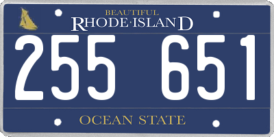 RI license plate 255651