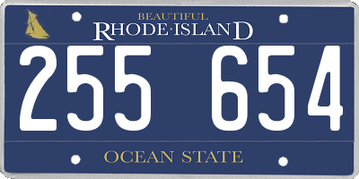 RI license plate 255654