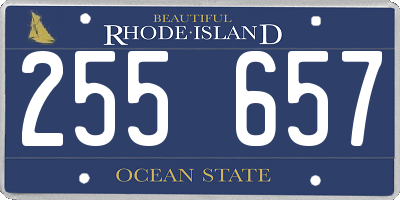 RI license plate 255657