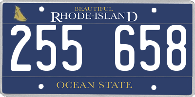 RI license plate 255658